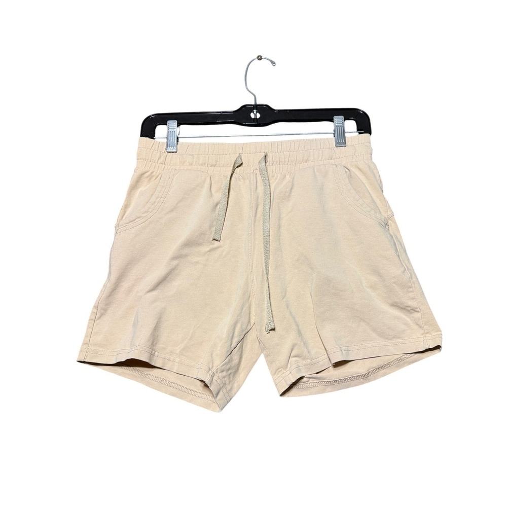 Willit Lounge Shorts Women Small Tan Drawstring Pockets Cotton Blend